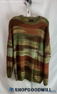 Zara Men's Brown/Green Camo Knit Sweater - Sz L