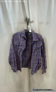 Carhartt Women's Purple/Sage Plaid Button Up Flannel - Sz L