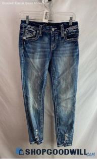 Miss Me Women's Weathered Light Blue Distressed Skinny Jean - Sz 27