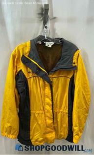 Columbia Women's' Yellow/Gray Windbreaker Jacket - Sz M