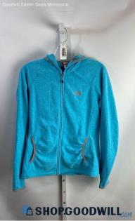 The North Face Women's Blue Heather Slim Zip Up Hoodie - Sz M