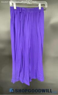 Vintage Susan Graver Women's Purple Wide Leg Capri Pants - Sz M