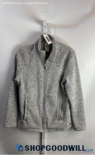 The North Face Women's Heather Gray Fleece Lined Zip Up Sweater - Sz M