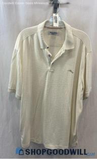 Tommy Bahama Men's Ivory Textured Performance Polo Shirt - Sz XXL