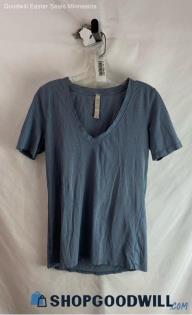 Lululemon Women's Slate blue V Neck Short Sleeve T-Shirt - Sz 6