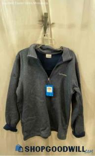 Columbia Men's Blue Quarter Zip Pullover Sweater - Sz M