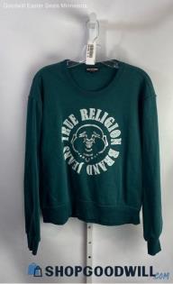 True Reglion Women's Green/White Logo Pullover Sweater - Sz XL