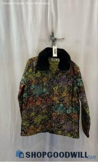 Chico's Women's Black/Red/Green Floral Polyester Jacket - Sz M