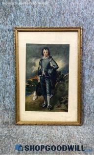 "The Blue Boy" Thomas Gainsborough Portrait Painting Repro Print Print Framed