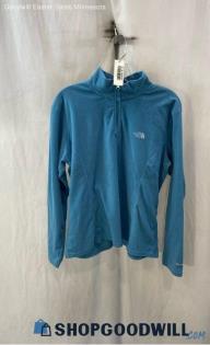 The North Face Women's Pale Blue Fleece Henley Sweater - Sz XL