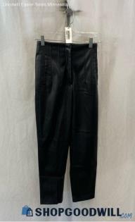 Zara Women's Black Shiny Faux Leather Skinny Pants - Sz S