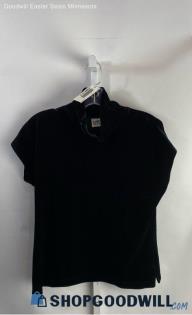 Chico's Women's Black Fitted Velvet Top - Sz L