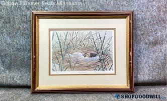 "Special Care" Maureen O'Brien Signed 318/1000 Duck Wildlife Print Matted Framed