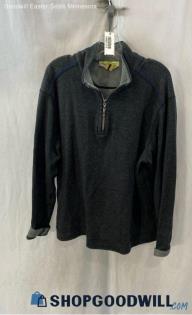 Tommy Bahama Men's Charcoal/Gray Reversible Henley Sweater - Sz L