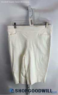 Chico's Women's White Pull on Tech Capri Pant - Sz 1 Chico's