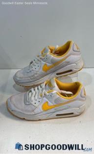 Nike Mens Air Max 90 White Laser Orange Leather Sneaker Athletic Shoe 8.5