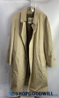 London Fog Men's Tan Sherpa Lined Button Up Trench Coat - Sz 44 L