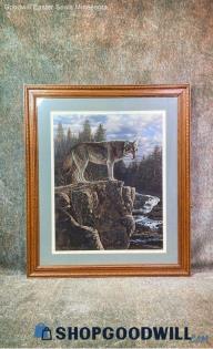 Bruce Miller Signed "North Shore Lookout" 637/750 Wildlife Print Matted & Framed