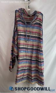 Torrid Women's Multicolored Striped Cold-Shoulder Knit Sweater - Sz 6