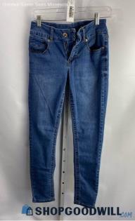 7 For All Mankind Women's Blue Dark Washed Ankle Skinny Jeans - Sz 6