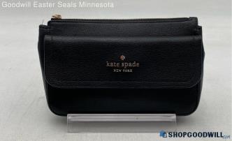 Kate Spade Rosie Black Leather Flap Clutch/Wristlet Handbag/Purse