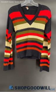 Liloca Junior Multi-Color Stripe V-Neck sweater - Sz M