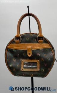 Dooney & Bourke Signature Gray/Brown Leather Moon Top Handle Bag Handbag/Purse