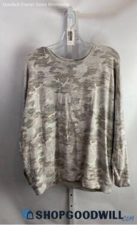 Athleta Women's Gray Camo Print Pullover Sweater - Sz L