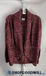 Columbia Women's Red/Black Heathered Knit Open Cardigan - Sz XS