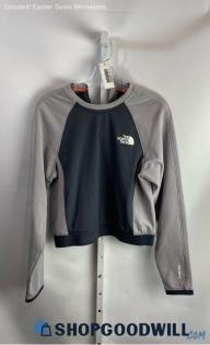 The North Face Women's Gray Fleece Lined Back Zip Sweater - Sz M