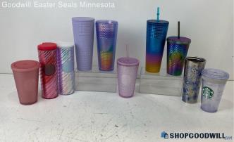 Starbucks 10pc Tumbler Cup Lot Multi Pastel Colors Rainbow Collectible