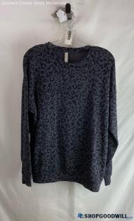 Athleta Women's Gray Animal patterned Fleece Lined Sweater - Sz S