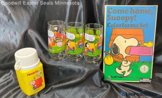 Vintage Mcdonald's Charlie Brown & Peanuts Gang Glass Cups + More