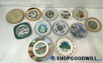 12pc Destination Collectors Plate Set Idaho Washington Dc California Vintage