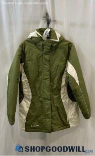 Columbia Women's Olive Green/White Slim Fit Insulated Jacket - Sz S