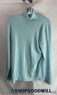 NWT Chico's Women's Sky Blue Lightweight Turtleneck Sweater - Sz 12