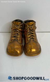 Vintage Copper Bronze Metal Dipped Children Shoes