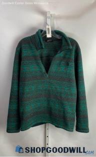 The North Face Men's Green/Gray Pattern 1/4 Zip Sweater - Sz M