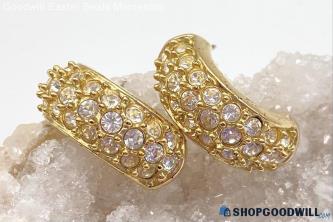 SWAROVSKI Crystal Pave "C" Earrings