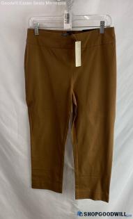 NWT Chico's Women's Tan Cropped Pull on Slimming Dress pant - Sz P6