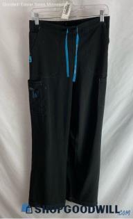 Carhartt Women's Black/Blue Pull-On Cargo Medical Scrub Pants - Sz S