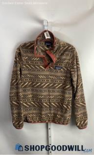 Patagonia Women's Brown Pattern Fleece Sweater - Sz S