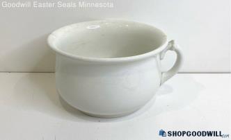 Vintage Dresden White Granite Chamber Pot