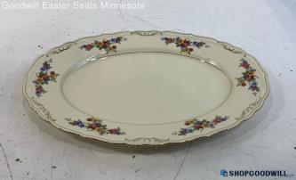 Lohengrin Eschenbach Bavaria Beige Ceramic Oval Serving Platter 15" X 11" X 2"