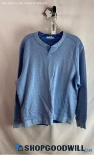 Tommy Bahama Men's Blue Henley Sweatshirt - Sz M