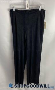 NWT Max Studio Women's Black Faux Suede Pull-On Straight Pants - Sz M