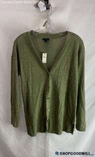 NWT Talbots Women's Sage Green Knit Button Up Thin Cardigan - Sz S