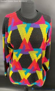 Women's Bright Multi-Color VTG LS sweater