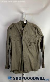 Cabela's Men's Taupe Utility Pocket Tech Button Down - Sz L