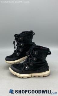 Sorel Women's Explorer II Joan Black Suede Snow Boots Sz 7.5